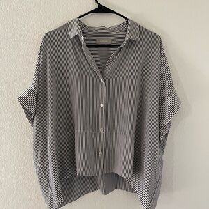 Everlane Black and White Striped Shirt
